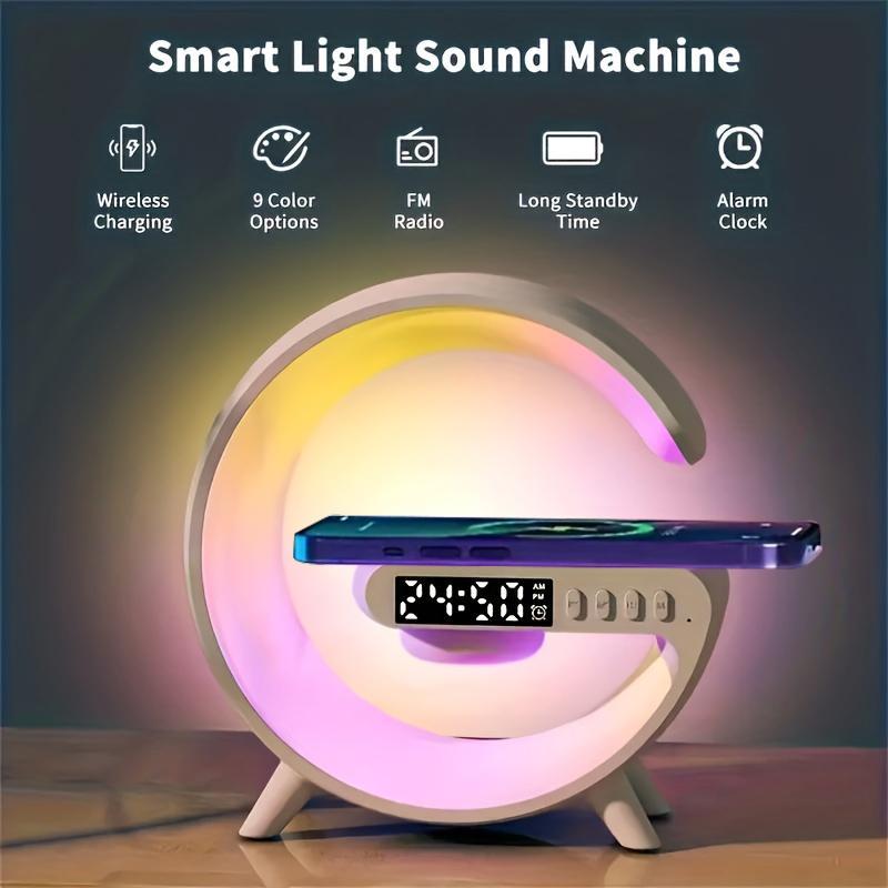 RGB Night Light Lamp Multifunctional Wireless Audio Speaker with Alarm Clock and Rechargeable Speaker - 6